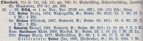 Soupis učitelstva německých obecných a měšťanských škol v Čechách z roku 1928 ho tu zachycuje ve Zbytinách i s dcerou Idou
