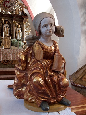 Kopie sochy Máří Magdalény v Čakově, jejíž originál je ve vlastnictví Alšovy jihočeské galerie