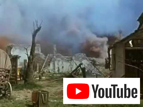 Záznam scény odstřelení vitěšovického kostela sv. Jana Nepomuckého z filmu Poslušně hlásím (režie K. Steklý, 1957, viz i Mathilde Lenzová)